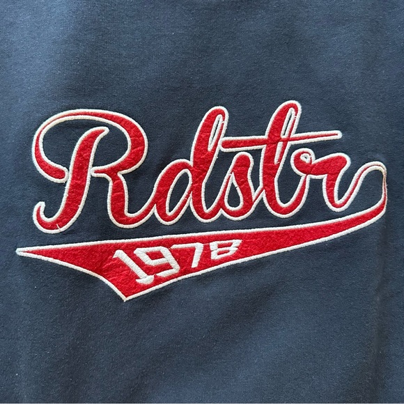 Navy Crewneck Sweater with Red and White Accents - Picture 2 of 6